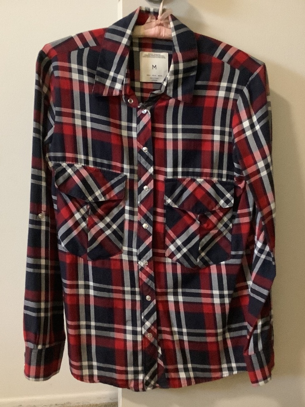 Zara Plaid Long Sleeve Botton Down